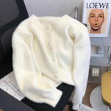 Faux Mink Knit Cardigan Women’s Loose Fit Soft and Cozy Sweater Coat, TEA Fashion Collective, One Size
