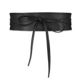 Elegant Festive Faux Leather Belt Bowknot Wide Wrap Corset Waistband Women’s, One Size