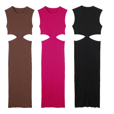 Neck Sleeveless Female High Quality Chic Sexy Vestidos