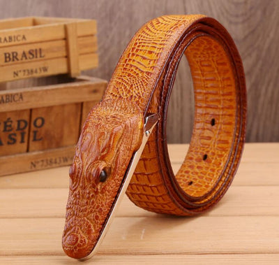 Luxury Alligator Design Cowhide Leather Crocodile Belts